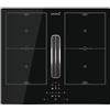 Cata Piastra di induzione AS 600 con estrattore fumi integrato e 6 livelli di estrazione Larghezza 77 cm Colore Nero