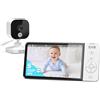 GHB Baby Monitor Video e Audio 5", Schermo IPS 168 Ore di Autonomia | Telecamera