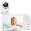 GHB Baby Monitor Video e Audio 5'' 720P Schermo 5000mAh, 350°/110° Rotante | Ril