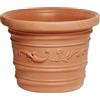 Promotion & Beyond Vaso Tondo Festonato Ø 60Cm in Resina colore Terracotta Doppio Bordo