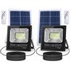 Themishop Set 2x Faro Solare LED 800W con Pannello Solare, Luce Esterno 6500K Ultra Potent