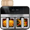 LEHMANN Friggitrice ad Aria Doppio Cestello 9L [2x4,5L], 2400W, Controllo WiFi,