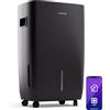 Klarstein DryFy Connect 60L Deumidificatore WiFi, 60L/24h, Serbatoio 8L, Timer 2