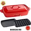 BRUNO Grande Size Flat Plate & Takoyaki BOE026-RD Red AC 100V JAPAN NUOVO