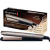 Remington Piastra per Capelli - Keratin: Rivestimento Ceramico di alta qualità con Cheratina e olio di mandorle - Display LCD, 9 impostazioni di temperatura 150-230°C, piastra per capelli S8540
