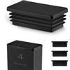 EMFA Tappi a Lamelle Rettangolari 50x25 mm Nero, Set da 4 | Tappo per Tubolare,