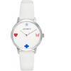 Jack & Co. Orologio Donna JACK & CO JW0151L5 Pelle Bianco Cuori Silver Heart NEW
