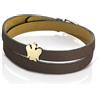 ROBERTO GIANNOTTI Bracciale Vera Pelle Multigiro Angeli NKT187 Oro 9kt 375