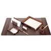Dacasso Set da scrivania in Pelle Marrone Cioccolato, 7 Pezzi, 88,27 x 52,7 x 13,67 cm