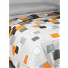 Casa Campo Set Copripiumino Opal Grigio/Arancione 240 x 220/240 + 1/45 x 170 cm