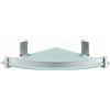 GEDY Cloud Portaoggetti doccia satinato angolare, Misure: 26X26X5,8 CM, Portaoggetti bagno in alluminio e vetro temperato, Fissabile con colla, Design R&S Gedy, 2 anni di garanzia