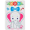 Stencil Muro 21x29cm Elefante Bambino Plastica Riutilizzabile Pareti Cameretta