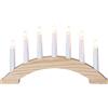 Eglo Arco luminoso natalizio a con 7 lampadine, lampadario da finestra | con figure natalizie in legno illuminate, arco di candele con cavo alimentazione, E10, bianco caldo