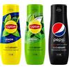 SodaStream Set di 3 concentrati Lipton Limone, Verde e Pepsi Max per SodaStream