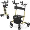 UNIPRODO Deambulatore Pieghevole 4 Ruote Anziani con Sedile e Borsa Max 136kg