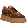 JANET&JANET - Sneakers marrone in camoscio con riporto animalier