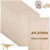 Does not apply 20 Pezzi Compensato 2Mm, A4 Pannelli Legno, 30 X 21 Cm Legno Compensato Di Tigli