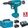 Makita DRV150RTJ Rivettatrice a Batteria 18V MAKITA Rivetti 2,4-4,8mm 10kN KIT Batterie