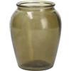 H&H Vaso in vetro riciclato a forma di orcio, verde scuro, 18 h cm