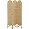 HOMCOM Paravento da Interni Pieghevole a 3 Pannelli, 120x170 cm, Color Legno
