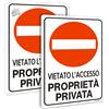 Cartello Vietato Accesso Proprietà Privata Alluminio Riflettente Esterno 2Pz 20x