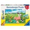 Ravensburger - Puzzle 2x12 Pezzi Cuccioli di Campagna | Puzzle Bambini 3 Anni |