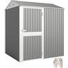Outsunny Casetta da Giardino in Acciaio con Porta Bloccabile, 2x1.7x2.3m Argento