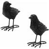 2 Pezzi Set 2 Corvi Neri Dettagli Realistici Decorazione Corvo Halloween