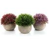 T4U set da 3 piante finte da interno colorate, piante artificiali decorative per