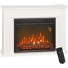 HOMCOM Camino Elettrico con Fiamma a 5 Luminosità 98x23.5x69.5 cm