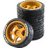 4 Pezzi Pneumatici RC per Auto Gomme in Gomma per Modellini 4WD Accessori di