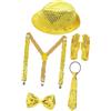 Set di costumi con cappello a cilindro e paillettes per danza, concerti