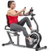 Sunny Health & Fitness Cyclette Orizzontale Magnetica Smart per Casa | App SunnyFit, Basso Impatto, Resistenza Magnetica Regolabile, Cushion Sedile / Back-Support, Wide Inseam Range