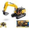 Mondo Motors Escavatore radiocomandato, modello in scala 1:24, pacco batterie ricaricabili incluso, movimenti controllabili dal telecomando, giocattolo per bambini 63847