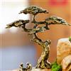 Mini statuetta in miniatura di pino finto albero decorativo scultura in metallo