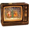 Lanterna Musicale Natalizia Globo di Neve Decorativa a Forma di TV Pupazzo di