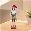 Grande Statuetta di Babbo Natale in Legno Da 38 Cm, Bambola Schiaccianoci,