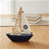 Barca a Vela in Legno Modellino di Veliero Decorativo per Scrivania, Scaffale