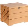 APS 11711 Buffet Box in legno di quercia chiaro, 70,5 cm x 37 cm, altezza 53,5 cm, con coperchio scrivibile per risparmiare spazio al buffet