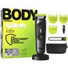 Gillette Labs i7 Trimmer per corpo e zona intima, da uomo, con tecnologia SkinFirst, tosaerba impermeabile, luce LED per visibilità, 3 accessori di taglio di precisione e base di ricarica