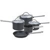 Anolon pentolino per il latte professionale in alluminio anodizzato, pentole e padella, nero, Alluminio duro anodizzato, Nero, Set di 5