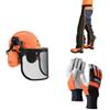 Oregon Kit di abbigliamento antinfortunistica Oregon di tipo A con gambali universali, casco e guanti di taglia XL