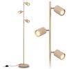 Briloner Lampada da terra LED, con interruttore a pedale, max. 9 W | lampada da soggiorno, lampada da camera da letto, lampada da lettura, piantana, beige, faretti orientabili, attacco GU10