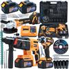 BLACK Set Elettroutensili 21V 3in1 2x4Ah Avvitatore 500Nm Smerigliatrice Trapano