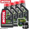 Motul Triumph Bonneville T100 865 2005-2006 Tagliando Olio Motul 5100 4T 10W-40 4 l...