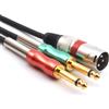 CHSM SiYear 6.6FT XLR 3 pin maschio a doppio 6.35mm 1/4 "TS maschio Y splitter