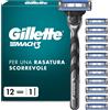 Gillette Mach3 Regolabarba Uomo, Lame Rasoio a Mano Libera, 1 Manico e 12 Lamett
