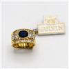 G U L V I N Anello donna oro giallo 18 kt 750 Diamanti e Zaffiro A.10