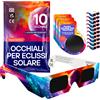 Solar optics Occhiali per Eclissi Solare - Certificati ISO 12312-2 e CE, Protezione Sicura pe