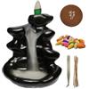 M.Y.L. Bruciatore Incenso a Cascata in Ceramica Fatto a Mano | Kit 20 Coni Naturali + 2
